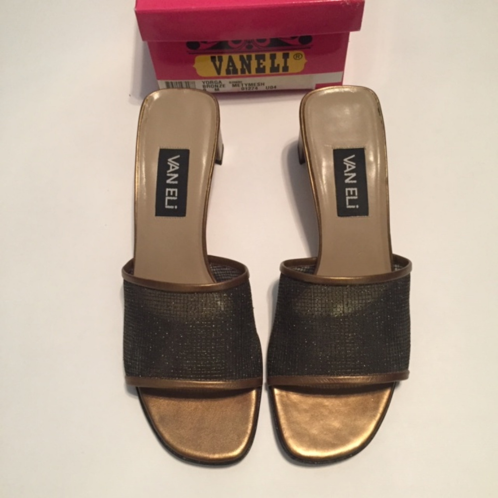 EUC Vaneli Bronze Heeled Sandals 9M